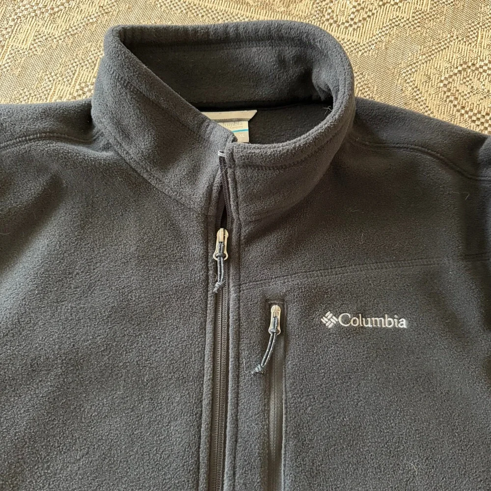 Columbia Fleece Jacket Mens XL Black Steens Mountain Full Zip Mock‎ Neck Outdoor